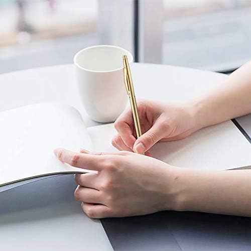 6 Pack Slim Gold Ballpoint Pens Black Ink 1mm - TTpen
