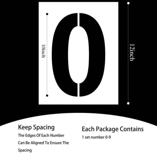 12 Inch Large Reusable Plastic Address Number Painting Stencils Templates - TTpen
