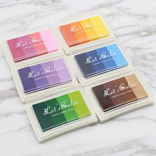 6 Pack DIY Multicolor Craft Ink Pad for Paper,Wood,Fabric - TTpen