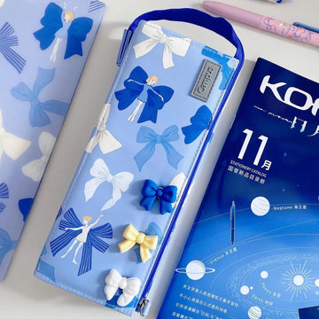 Japan KOKUYO Bow Pencil Case: Cute & Spacious