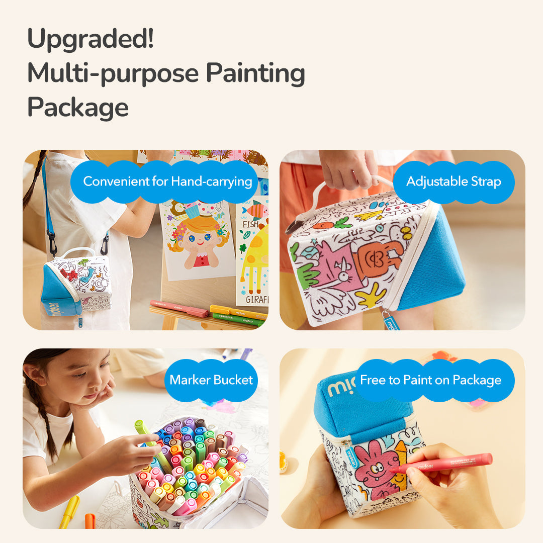 MiDeer 60-Color Acrylic Paint Markers Brush Tip with Stand-Up Pouch