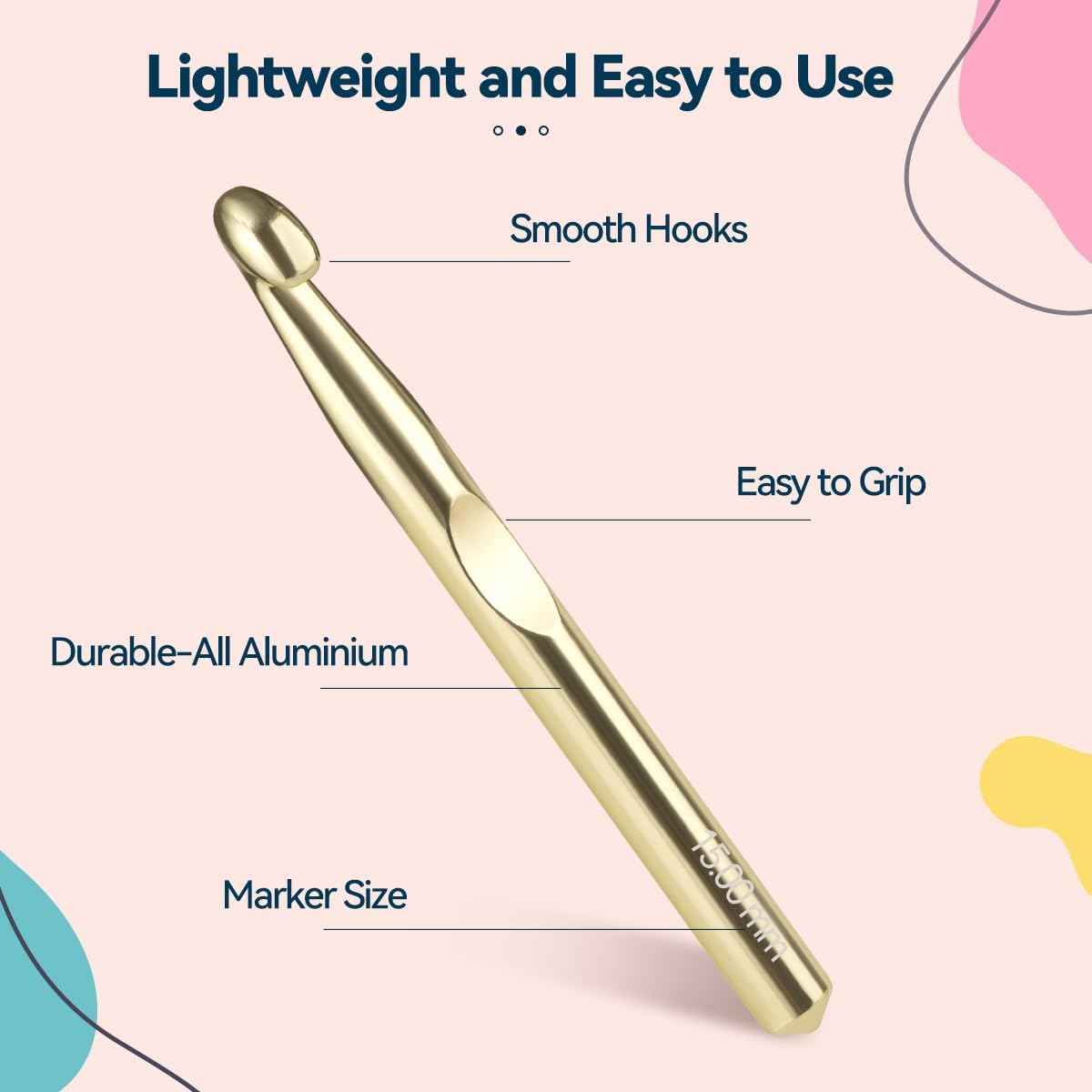 36PCS Large Crochet Hooks Set 6.5MM-15MM Crochet Needles and Accessories - TTpen