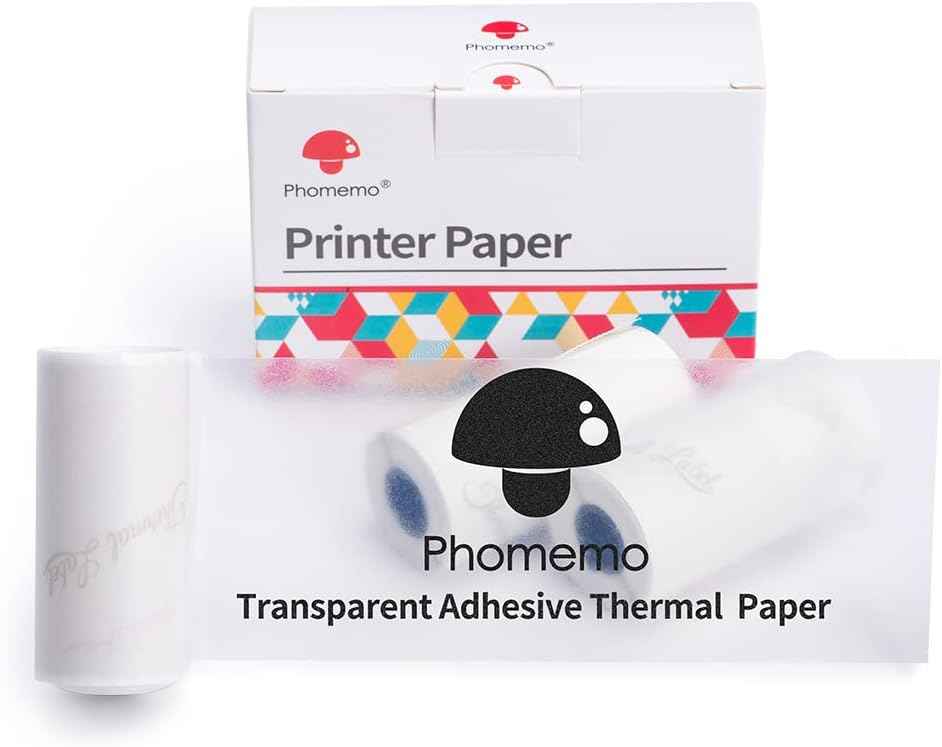 Phomemo Transparent Adhesive Thermal Sticker Paper 50mm for T02 M02 M04S Printer - TTpen