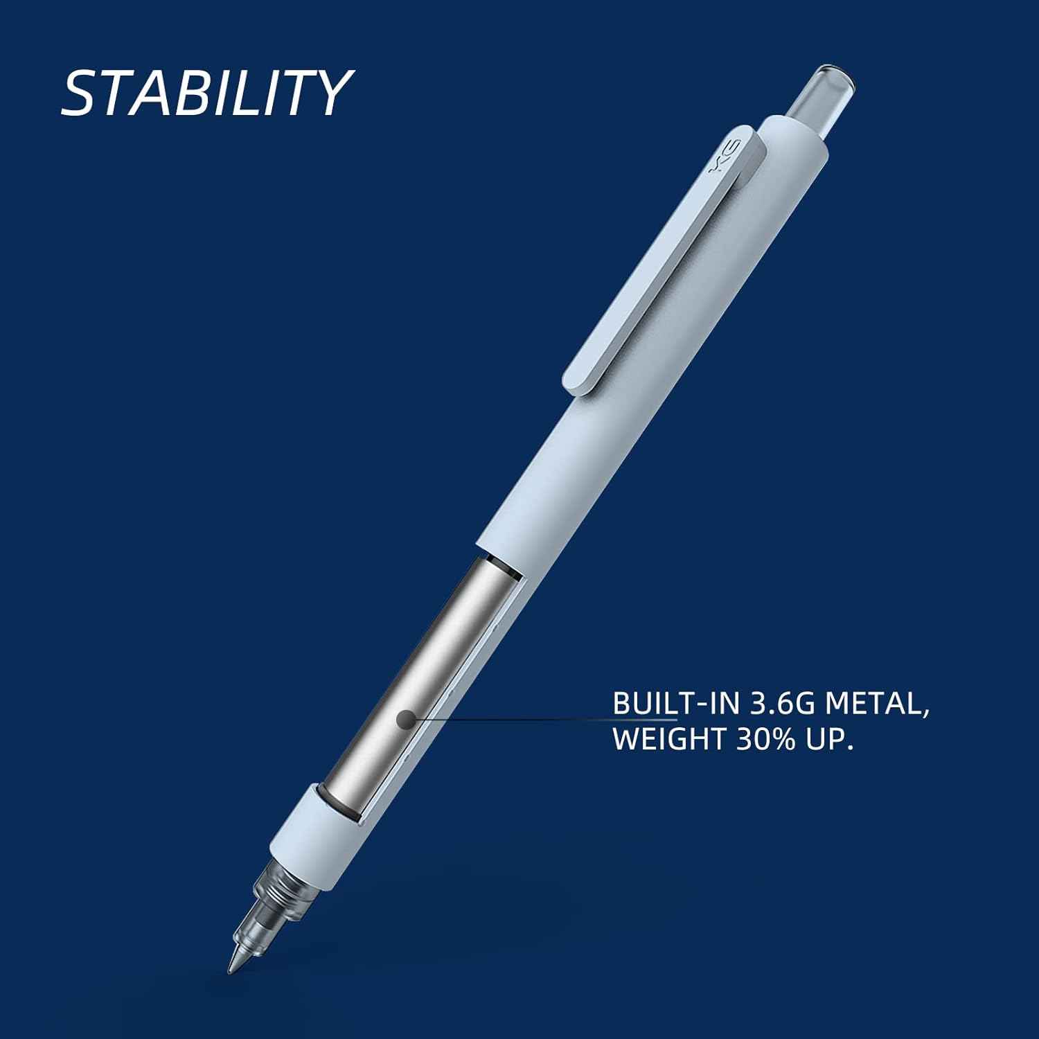 Kaco Retractable Gel Ink Pens 0.5mm Fine Point,6 Pack - TTpen