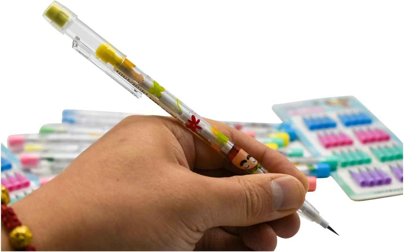 12PCS Cute Animals Non Sharpening Stackable Pencils with 64 Refills - TTpen