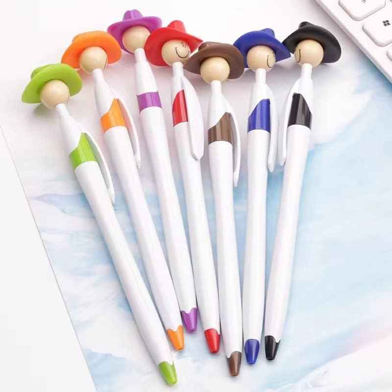 14PCS Fun Cowboy Hat Smile Retractable Ballpoint Pens For Kids - TTpen