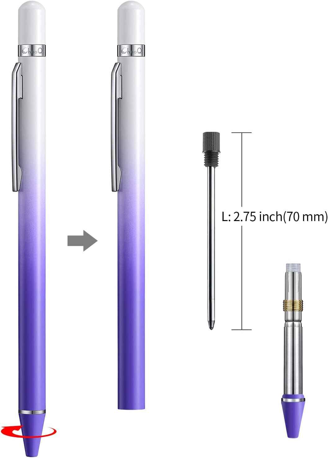 3 Pack Metal Ballpoint Pens with 6 Refills (Pink,Purple,Blue) - TTpen