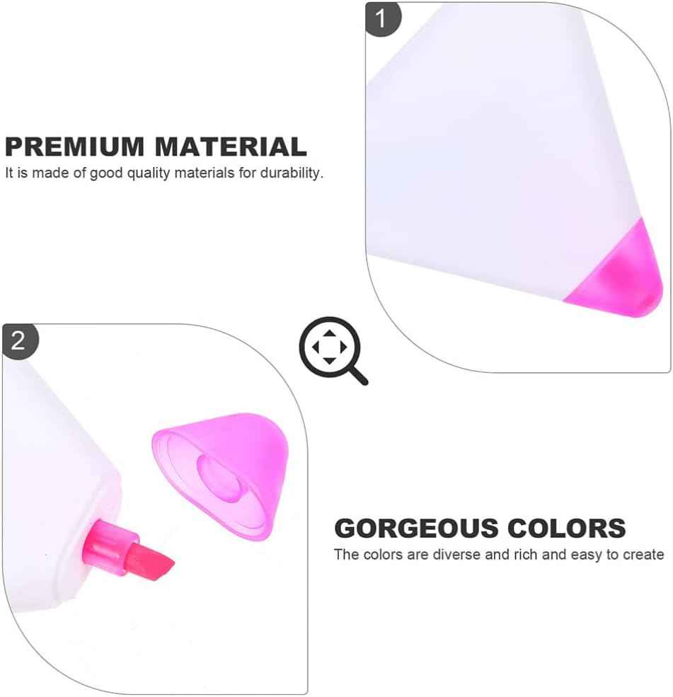 9pcs Triangle Shape Watercolor Highlighter Pens 3in1 Chisel Tip - TTpen