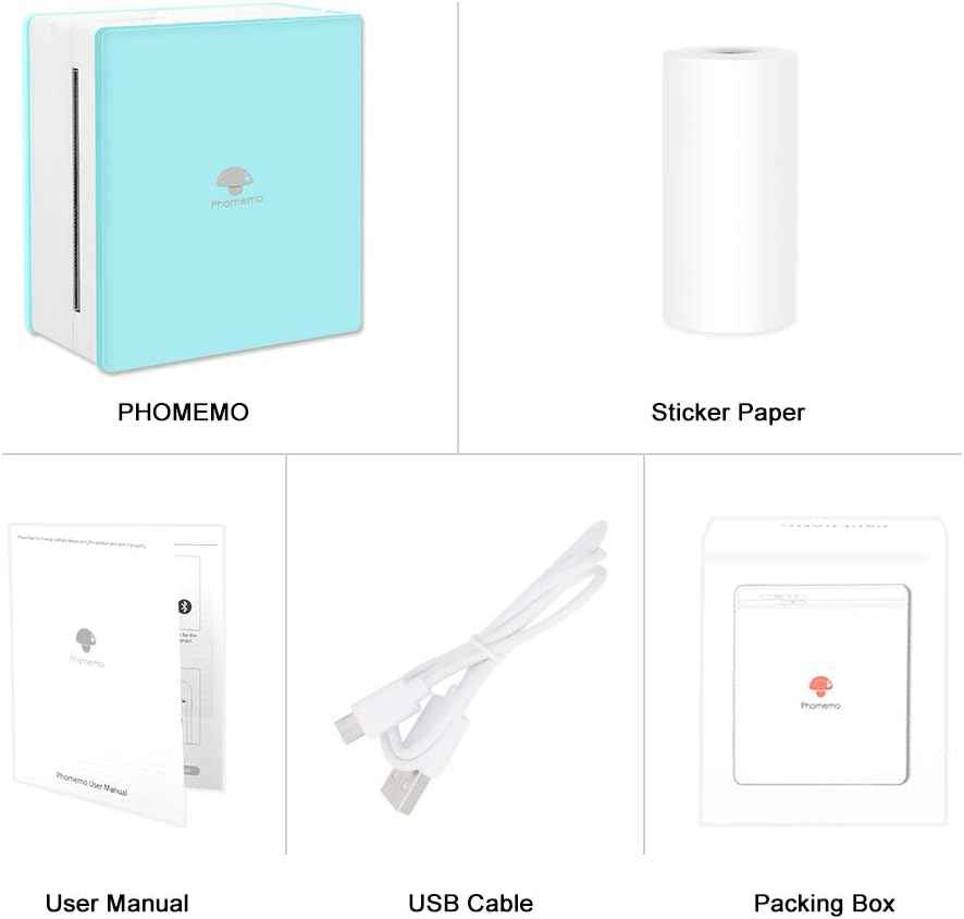 Phomemo M02 Sticker Printer Portable Thermal Label Printer with 1 Roll Paper - TTpen