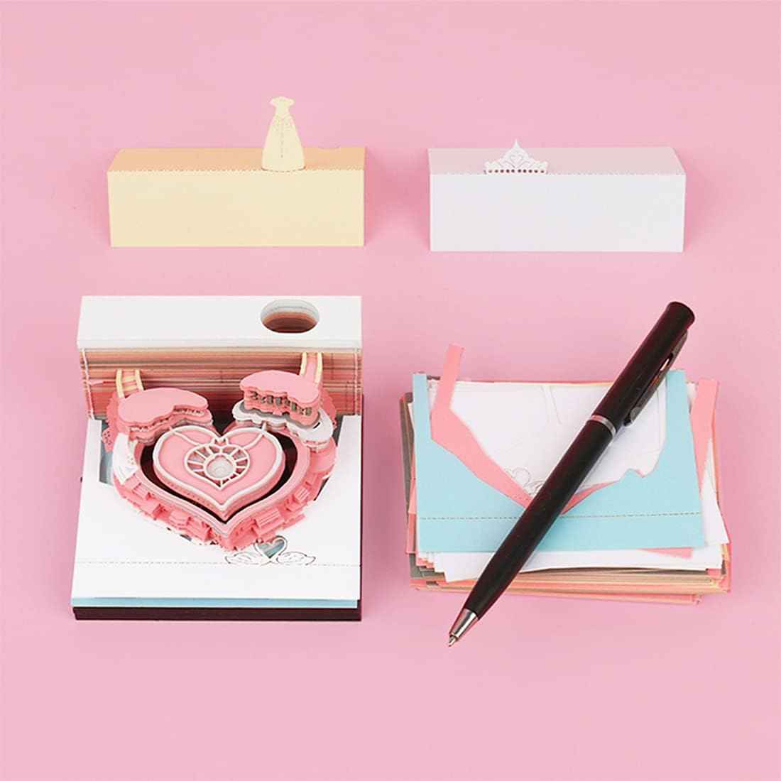 Fortress of Love,3D Memo Pad,Castle Buildings,Pink - TTpen