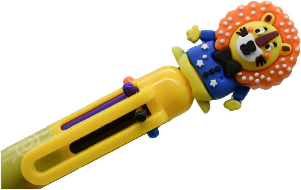 8PCS 6in1 Multicolor Ballpoint Pen Giraffe Lion For Kids Adults School - TTpen