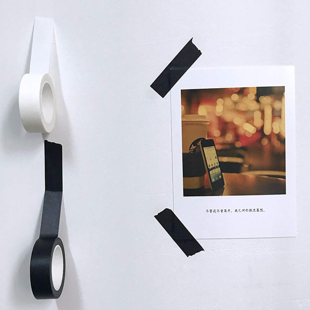 20 Rolls Washi Tape Solid Color White and Black Masking Tape
