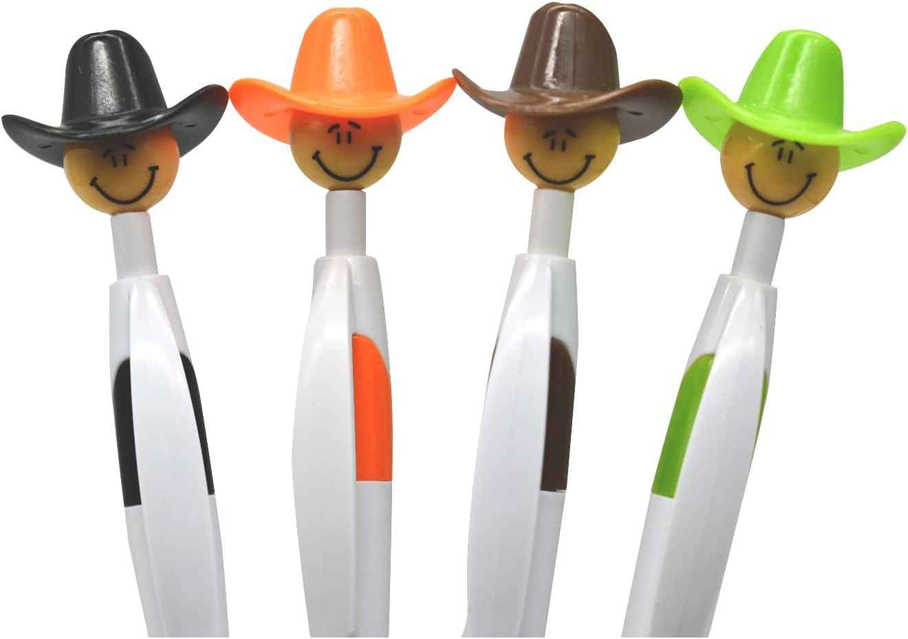14PCS Fun Cowboy Hat Smile Retractable Ballpoint Pens For Kids - TTpen