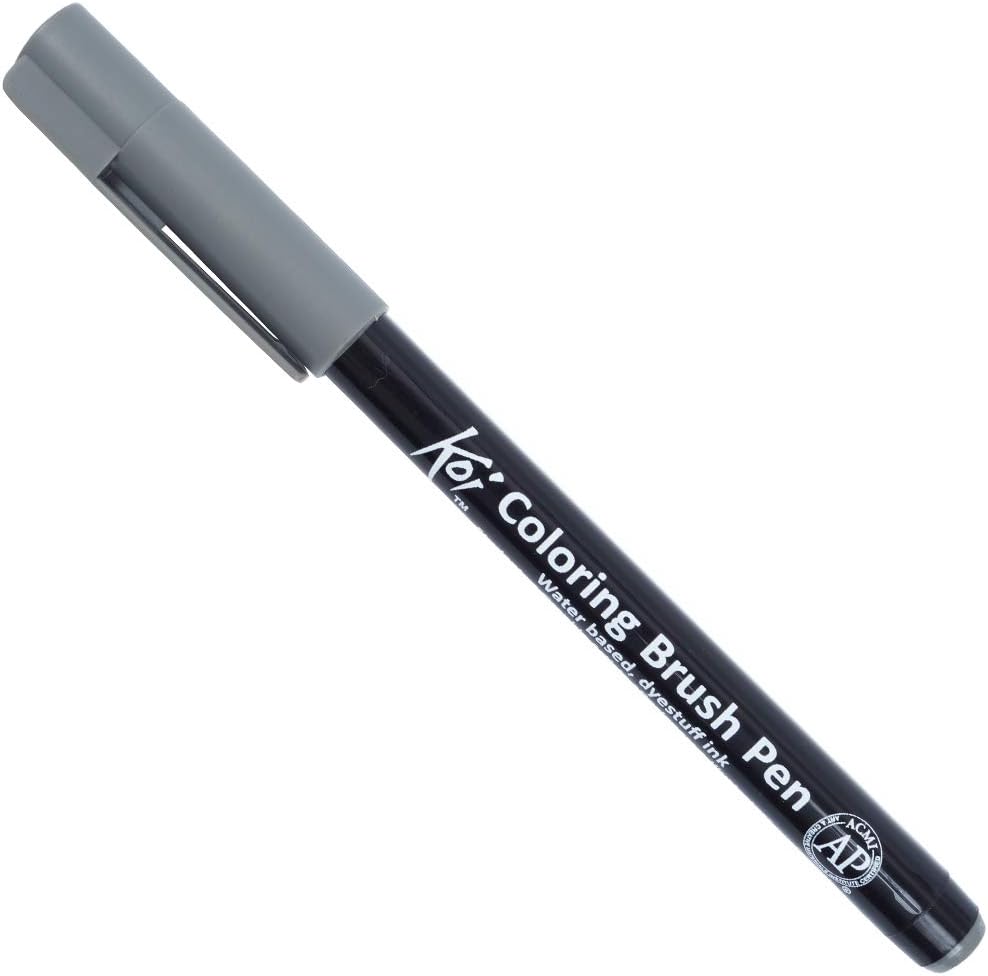 SAKURA Koi Colouring Brush Pen Set 6 Grey Pens