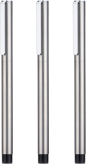 3PCS Jinhao 65 Silver Black Fountain Pen Set