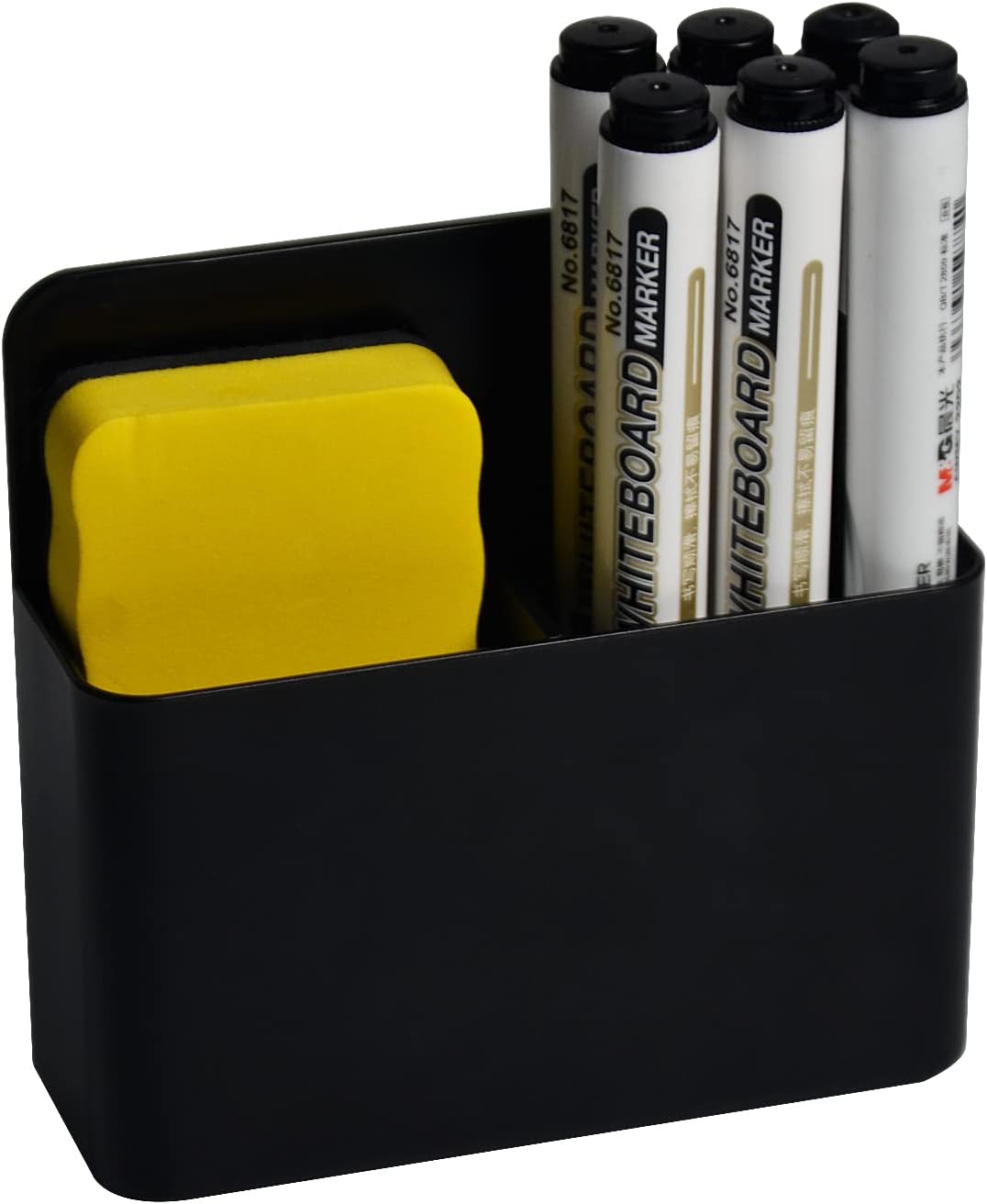 Magnetic Dry Erase Marker Pen Holder Black for Fridge Whiteboard 1 Pack