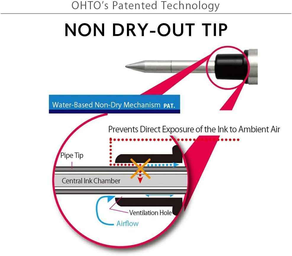OHTO Ceramic Roller Pen Refills C-304,Black Ink,0.4mm,3-Pack