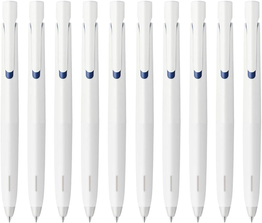 Zebra Blen Oil-Based Ballpoint Pen,White Shaft,Blue Ink,10 Pieces