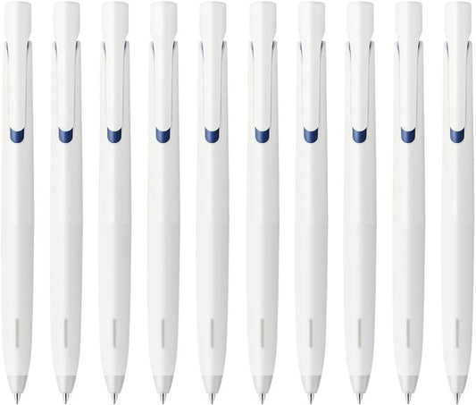 Zebra Blen Oil-Based Ballpoint Pen,White Shaft,Blue Ink,10 Pieces