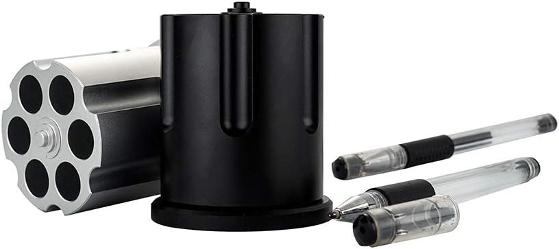 Aluminum Rotating Revolver Pen Holder with 6 Holes