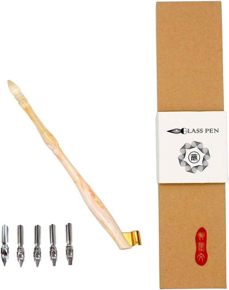 Oblique Calligraphy Nib Pen Point Holder Dip Pen 5 Flat Nibs - TTpen