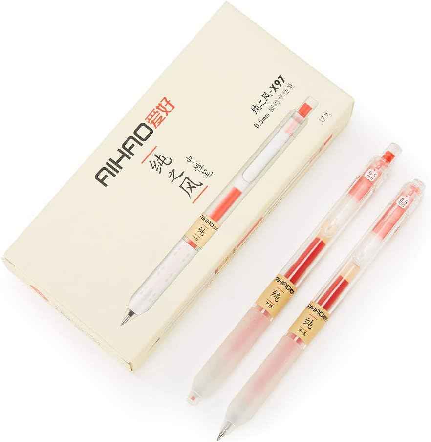 AIHAO Retractable Gel Ink Pens 0.5mm Fine Point 12-Pack - TTpen