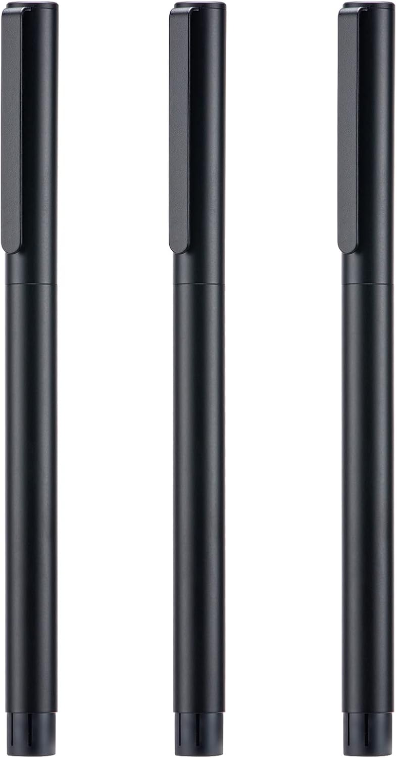 3PCS Jinhao 65 Silver Black Fountain Pen Set