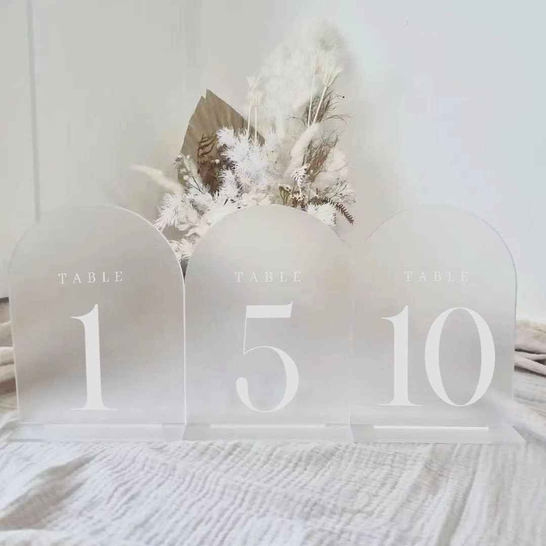 Frosted Arch Acrylic Table Numbers 1-20 for Wedding Reception,5x7 INCH - TTpen