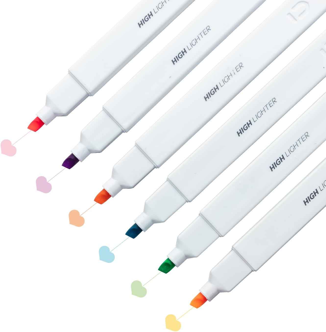 M&G 6Pcs Multicolor No Bleed Dry Quick Chisel Tip Highlighters - TTpen