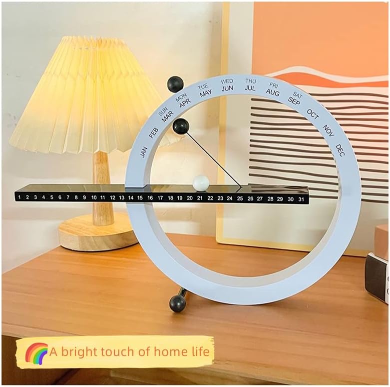 Desk 2024 Perpetual Calendar,Month Week Date Display White