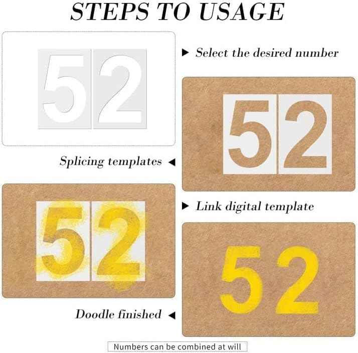 12 Inch Large Reusable Plastic Address Number Painting Stencils Templates - TTpen