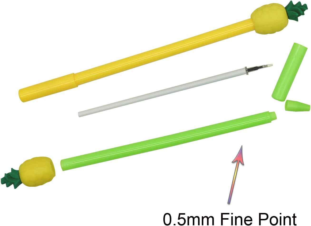 12PCS Cute Pineapple Fruit Gel Pens Black Ink 0.5mm - TTpen