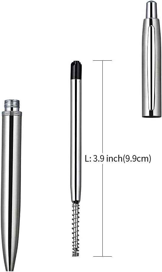3Pcs Retractable Stainess Steel Metal Ballpoint Pens,6 Replaceable Refills - TTpen