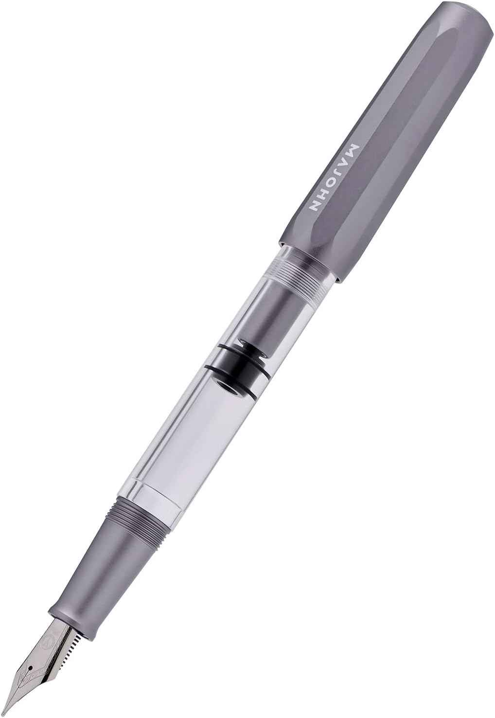 MAJOHN T1 Piston Fountain Pen,Aluminium Transparent,0.5mm Fine Nib - TTpen