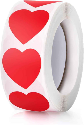 500Pcs Red Heart Stickers 1 inch - TTpen