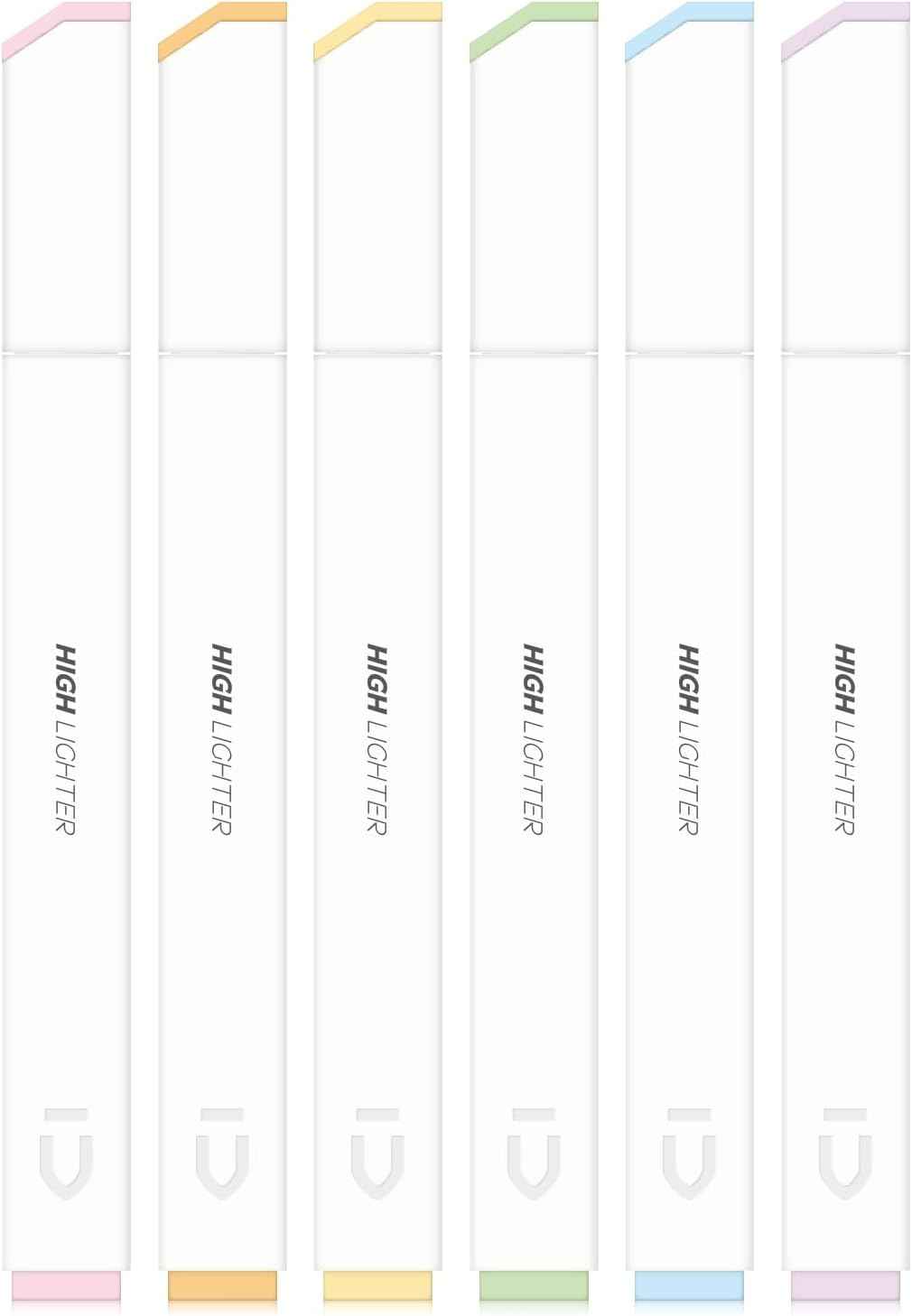 M&G 6Pcs Multicolor No Bleed Dry Quick Chisel Tip Highlighters - TTpen