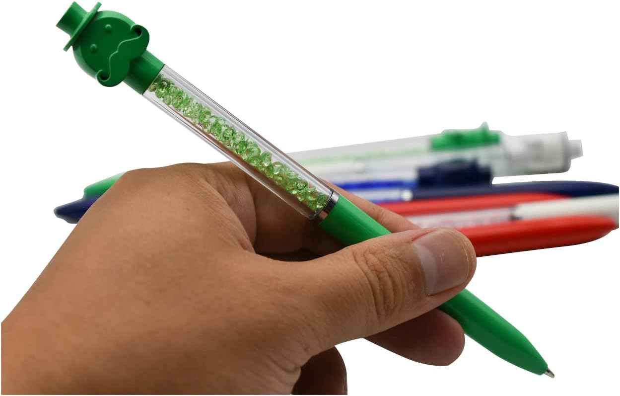 12PCS Fun Mustache Hat Ballpoint Pens Retractable Black Ink - TTpen