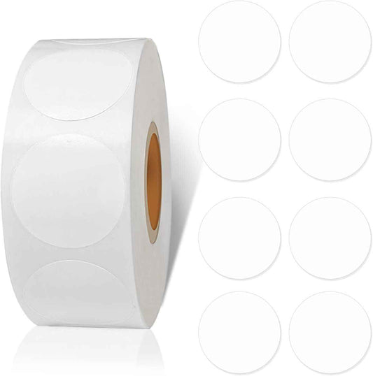 3000pcs 1 inch Dot 6 Rolls Coding Label Stickers White - TTpen