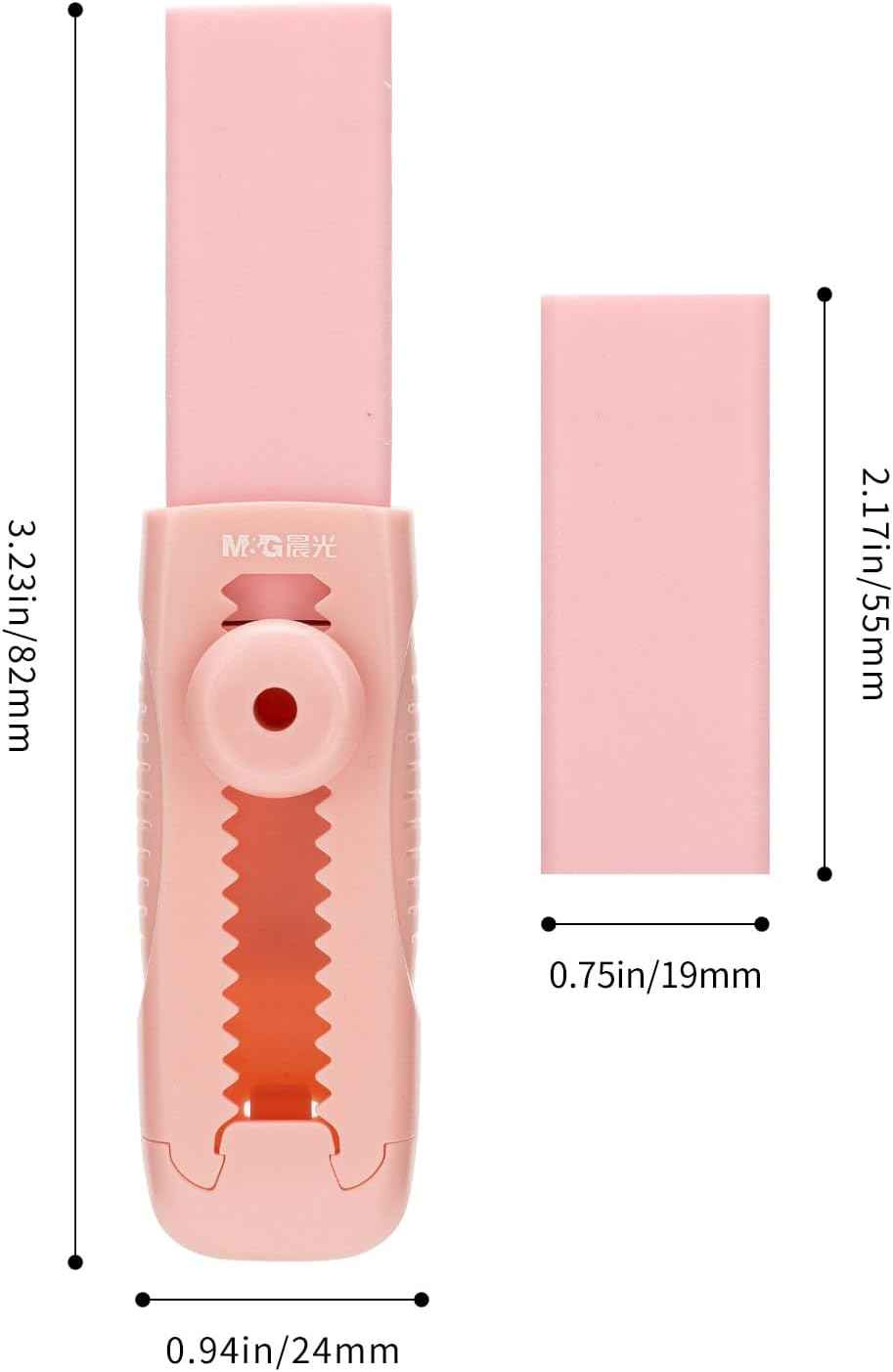 M&G 4+1 Pack Sliding Retractable Eraser with Sleeve and 4 Refill Erasers - TTpen