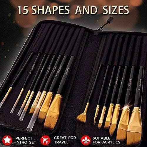 Mont Marte Art Paint Brushes Set,15 Different Sizes - TTpen