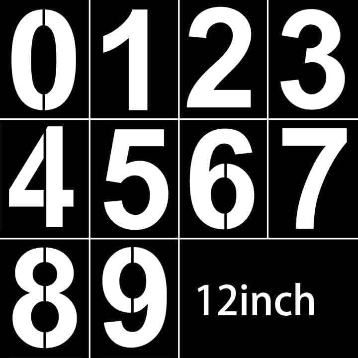 12 Inch Large Reusable Plastic Address Number Painting Stencils Templates - TTpen