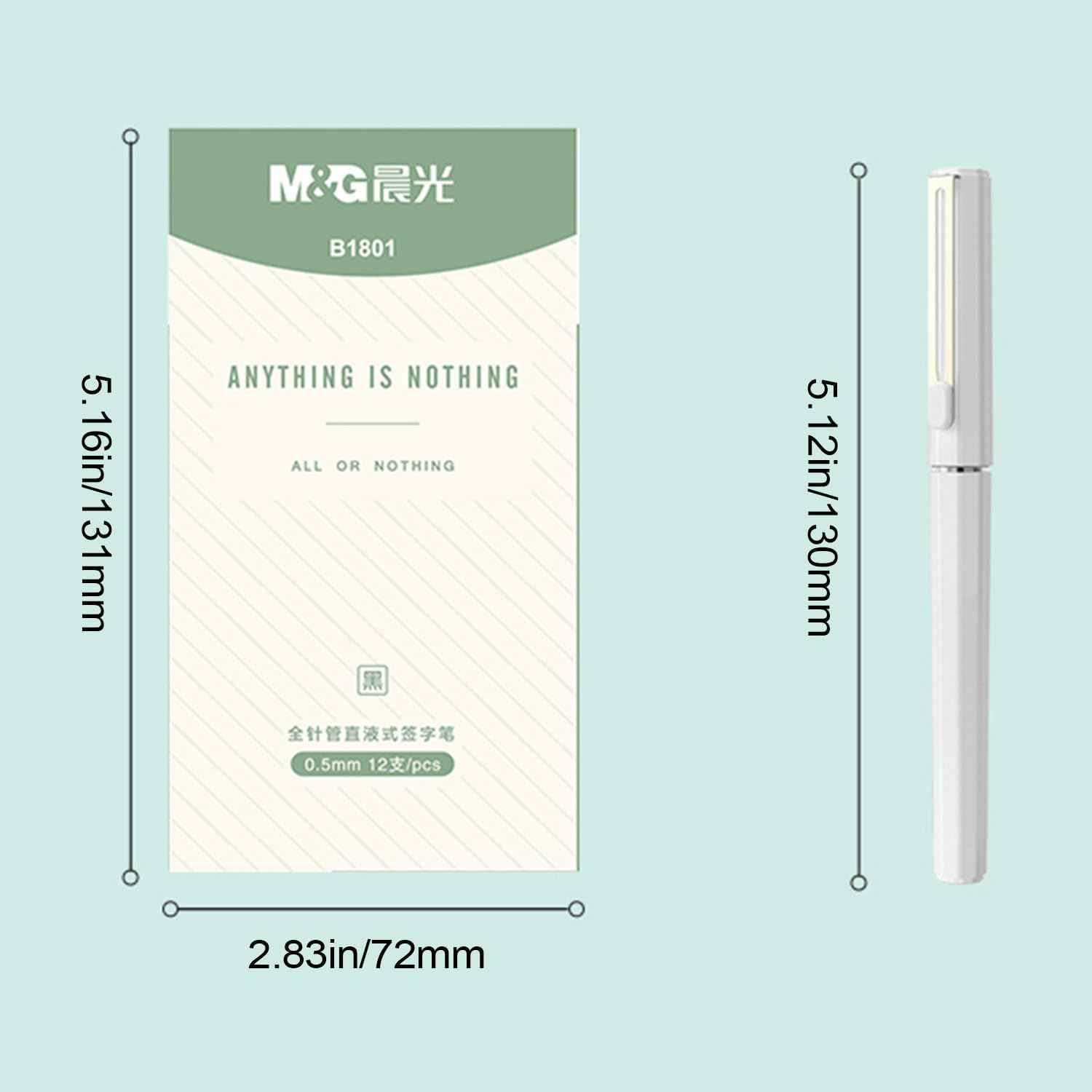 M&G 12Pcs Liquid Rollerball Pens,0.5mm Fine Ponit Black Ink - TTpen