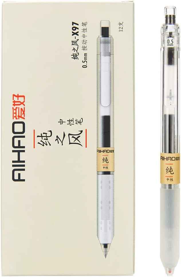 AIHAO Retractable Gel Ink Pens 0.5mm Fine Point 12-Pack - TTpen