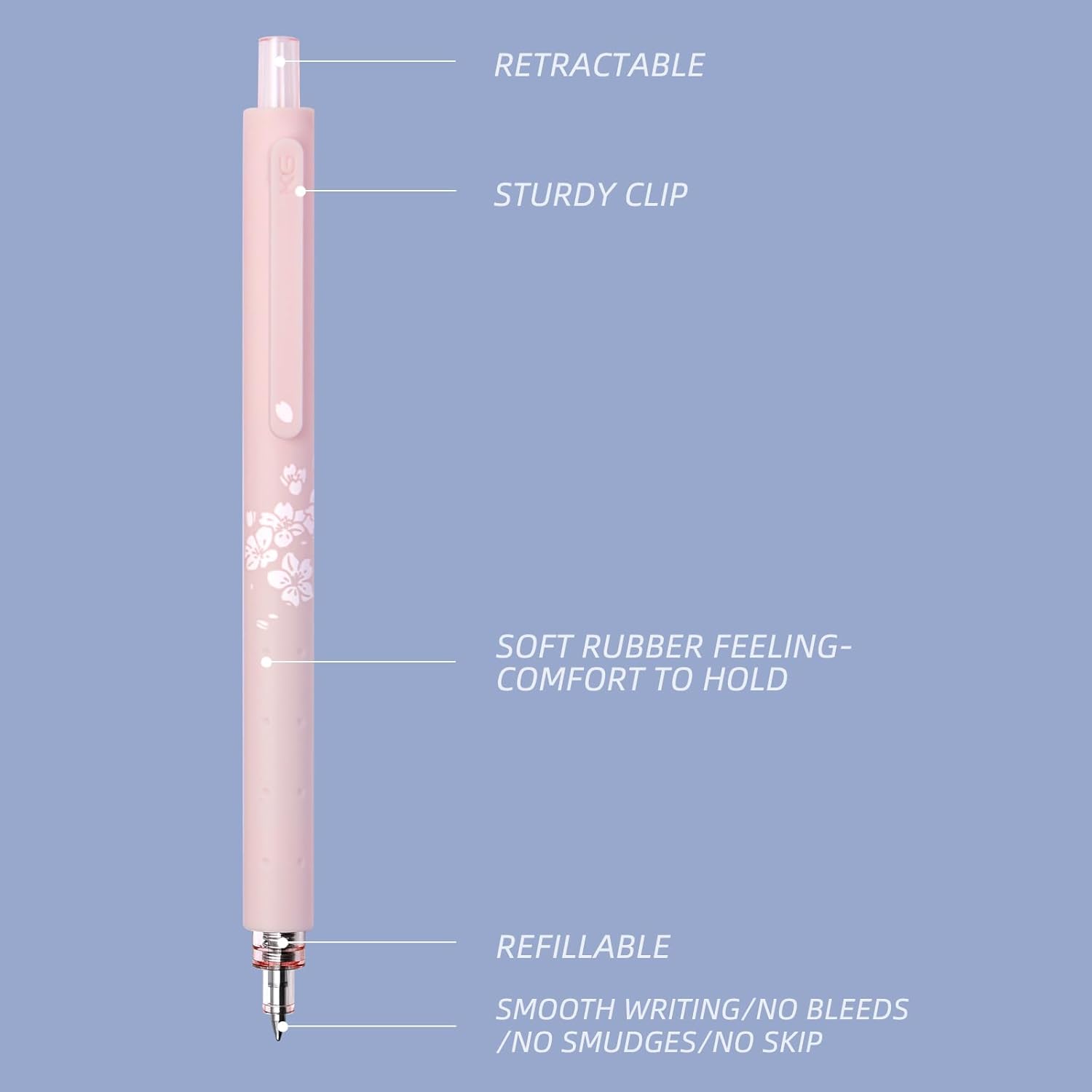 Kaco Gel Pens Cute Stationery 6 Pieces 0.5mm