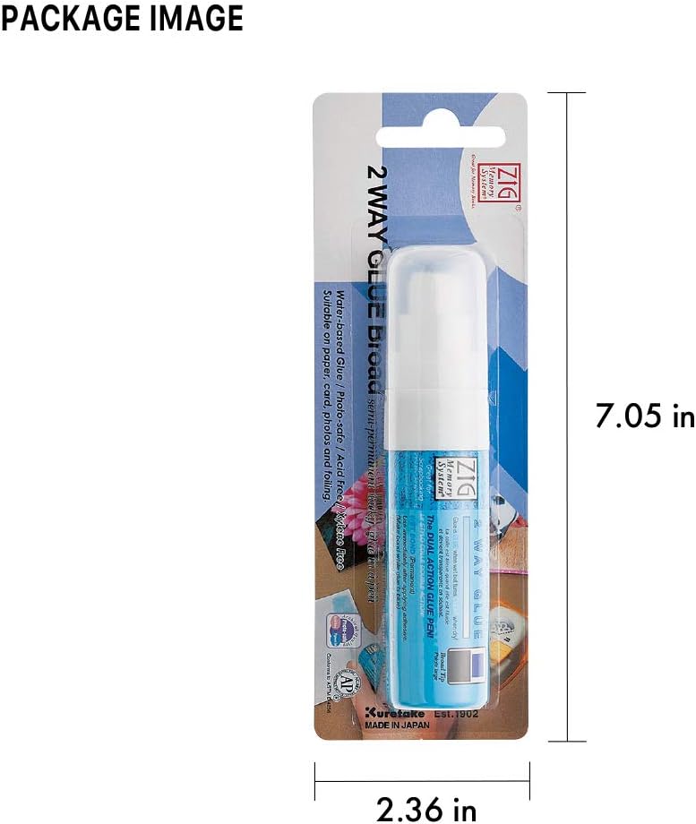 KURETAKE ZIG CORPORATION Zig 2-Way Glue Pen, Jumbo Tip 2 Pack