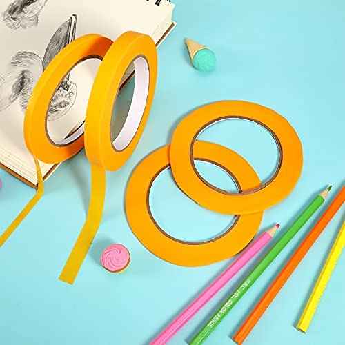 4 Rolls Thin Line Masking Tape Yellow - TTpen