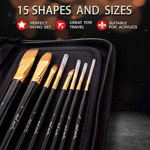 Mont Marte Art Paint Brushes Set,15 Different Sizes - TTpen