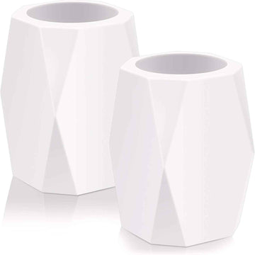 2 Pieces Silicone Pencil Holder for Desk,Geometric Makeup Brush Holder - TTpen
