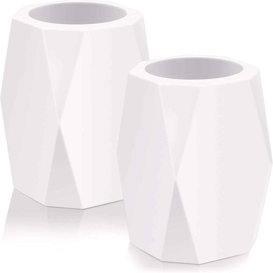 2 Pieces Silicone Pencil Holder for Desk,Geometric Makeup Brush Holder - TTpen