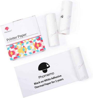 Phomemo White Adhesive Thermal Sticker Paper 77mm for M03 M04S Printer - TTpen